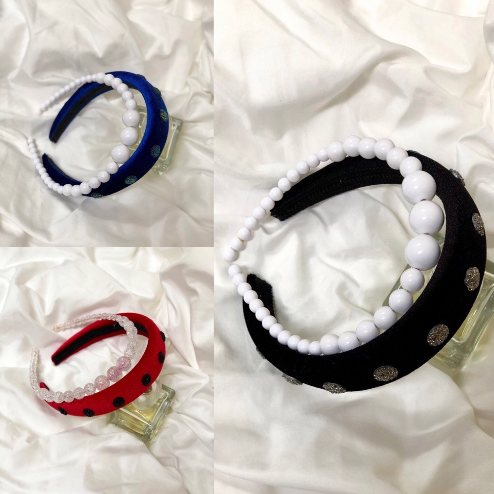 NEW Velvet Headband Rhinestone - Picture 4 of 7